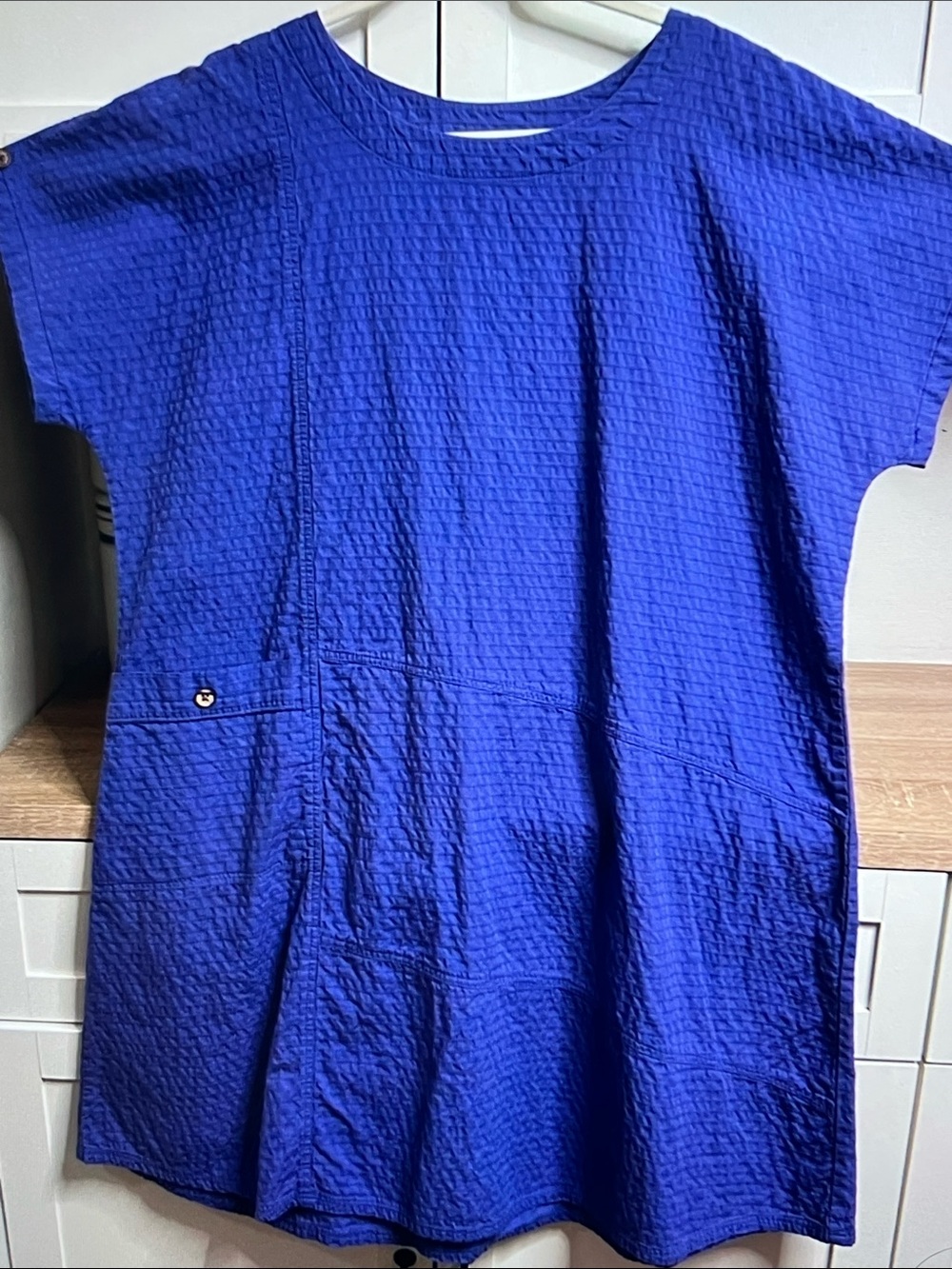 Women’s Textured Short-Sleeve Dress — Royal Blue